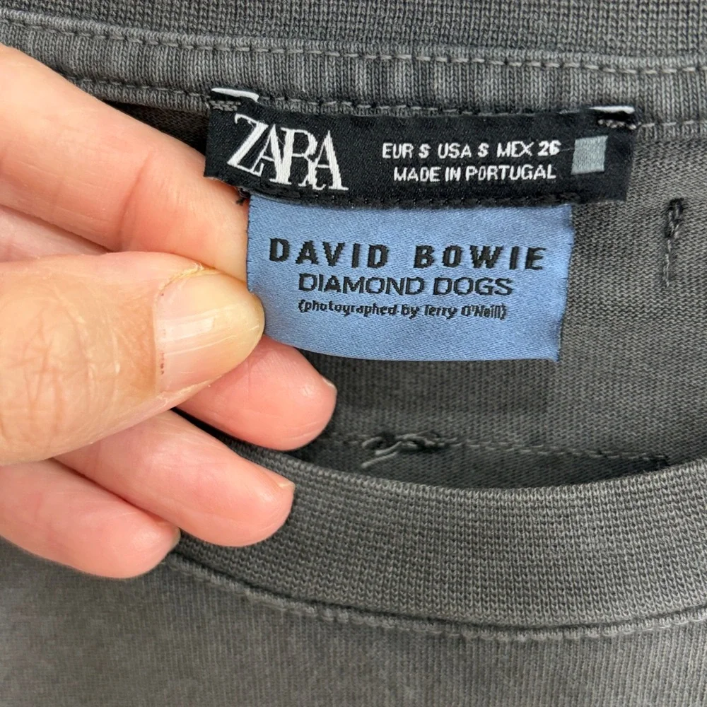 Zara‎ Charcoal Tee with Iconic Performer Print